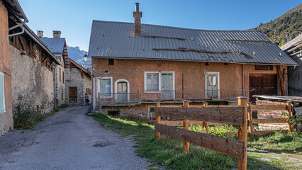 Fototapeta premium Nevache, a small, authentic and quiet village in Claree valley, near Briancon in Hautes-Alpes department, France