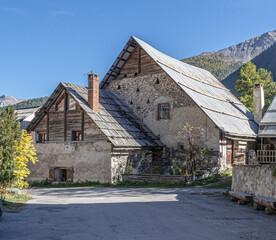 Fototapeta na wymiar Nevache, a small, authentic and quiet village in Claree valley, near Briancon in Hautes-Alpes department, France