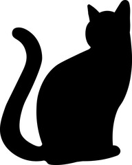 Vector isolated cat silhouette, logo, print, decorative sticker