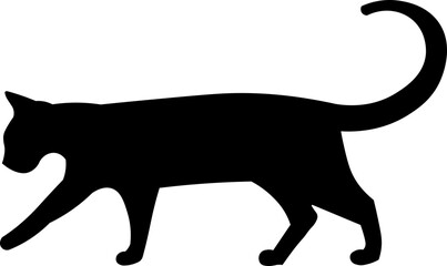 Vector isolated cat silhouette, logo, print, decorative sticker