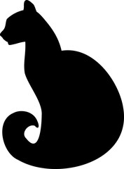 Vector isolated cat silhouette, logo, print, decorative sticker