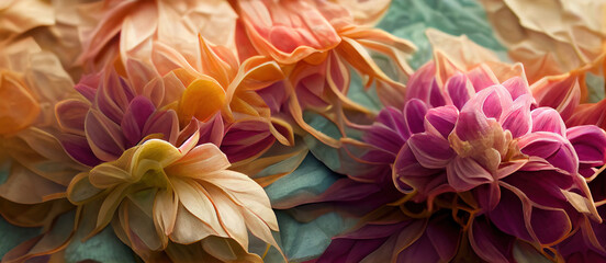 Naklejka na ściany i meble abstract colorful floral flower background as wallpaper panorama header