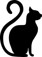 Vector isolated cat silhouette, logo, print, decorative sticker