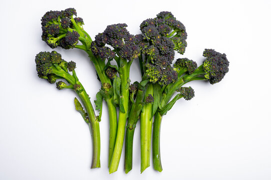Dark green stems of bimi asparagus broccoli vegetables