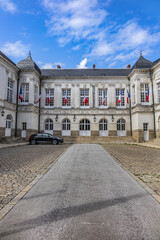 Naklejka premium The Nantes city hall (Nantes Hotel de Ville, from 1410) - city's most iconic buildings. Nantes, Loire-Atlantique, France.