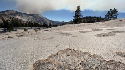Polished glacier granite in Yosemite valley