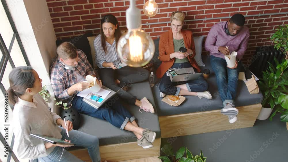 Poster creative, business group planning and brainstorm in startup for web design, ux conversation and comm