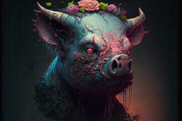 Dark Undead Zombie Pig Monster