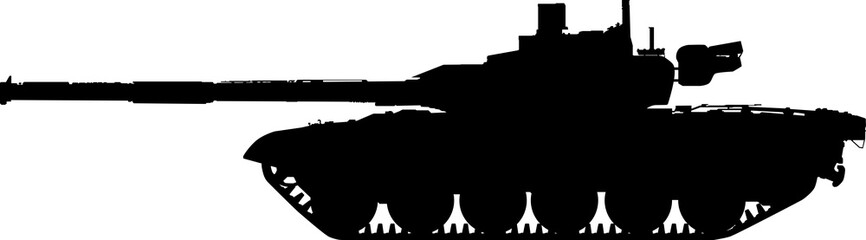 Obraz premium Silhouette of a modern tank.
