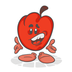 Sweet Pepper. Funny vegetables. Cute cartoon character. Vector illustration isolated on white background