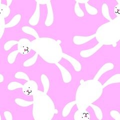 Cartoon rabbit seamless bunnies toys pattern for wrapping paper and fabrics and linens and kids clothes print