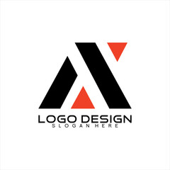 Geometric letter A and X vector logo design.