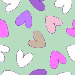 Valentines hearts seamless cartoon pattern for wrapping and kids clothes print and fabrics and gift box