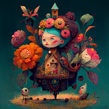 Surreal little girl