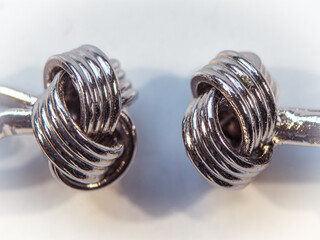 Triple knot pattern silver cufflinks
