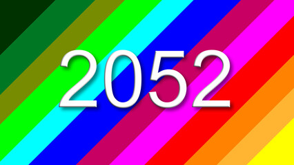 2052 colorful rainbow background year number
