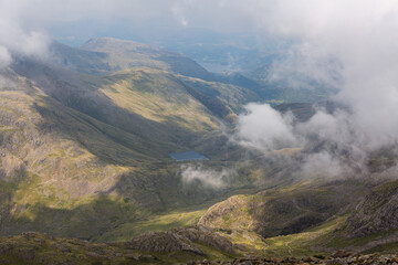 Mountain lake in the valley