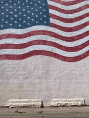 American Flag Painted on a Stucco Wall in Rapid City, South Dakota
