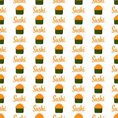 Seamless pattern with Sushi, for decoration