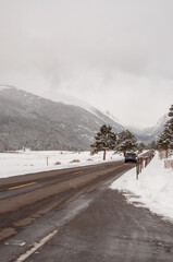 Rocky Mountain National Park, Colorado, Snowy Mountain Roads