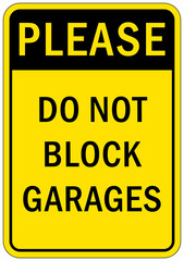 Garage sign and label do not block garage