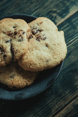 Chocolate cookie close up photo