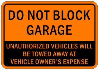 Garage sign and label do not block garage