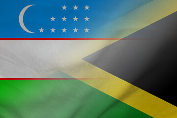 Uzbekistan and Jamaica state flag international relations JAM UZB