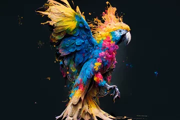 Rolgordijnen Paint splashed Parrot © Billy Bateman