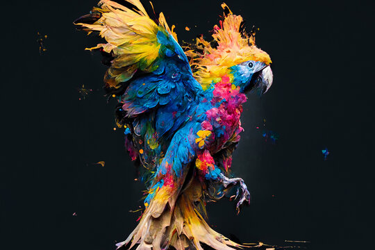 Paint splashed Parrot