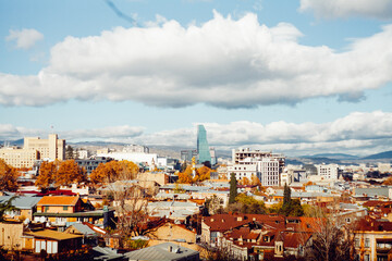 Panorama of the city of Tbilisi on a sunny day