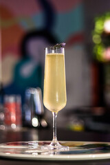 Glass Of Classy Cocktail
Side view shot of classy cocktail in cocktail glass with copy space 