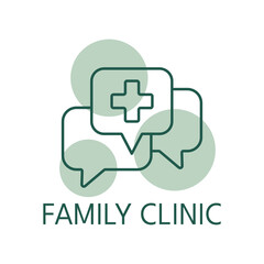 Family clinic color icon, logo style