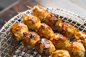 Japanese Charcoal-Grilled Teriyaki Chicken Meatballs