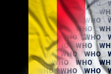 Obraz premium Belgium flag WHO symbol union