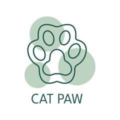 Obraz premium Cat paw color icon, logo style