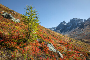 Dramatic landscape of swiss alps in upper Engadine, Graubunden, Switzerland