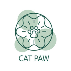 Cat paw color icon, logo style
