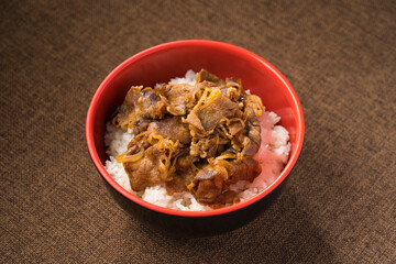 Classic Japanese Fast Food Fatty Beef Rice