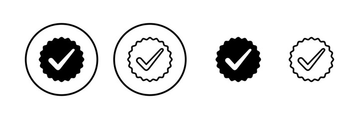 Approved icon vector illustration. Certified Medal Icon. check mark