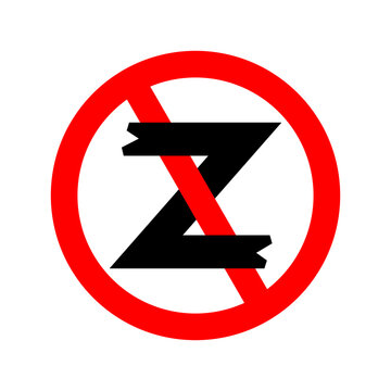 Stop War. Letter Z In Red Prohibition Sign. Symbol Of Russian Military Aggression Sign. No War, Peace For Ukraine. New Russian Swastika