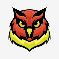 Illustration vector mascot of owl good for gaming or sport team logo design template 