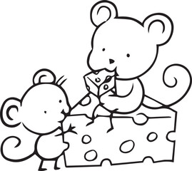 rat cartoon doodle kawaii anime coloring page cute illustration drawing clip art character chibi manga comic