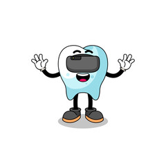 Illustration of tooth with a vr headset