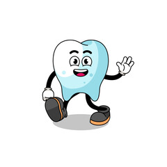 tooth cartoon walking