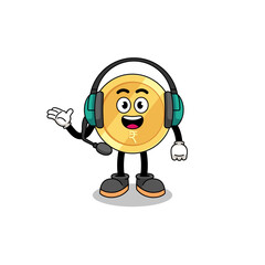 Mascot Illustration of indian rupee as a customer services
