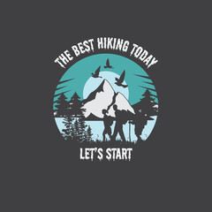Hiking t shirt design 