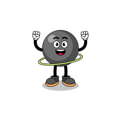 Character Illustration of dot symbol playing hula hoop