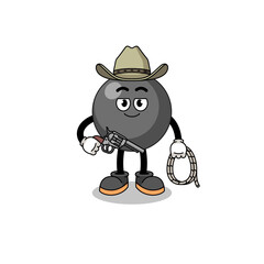 Character mascot of dot symbol as a cowboy