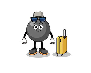 dot symbol mascot doing vacation